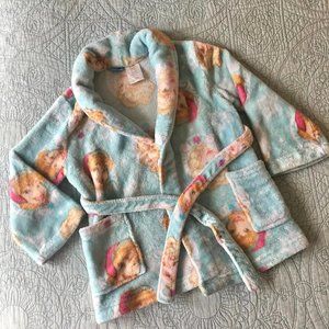 Disney Frozen Elsa Ana Plush Winter Bath Robe Girl's sz 4 5